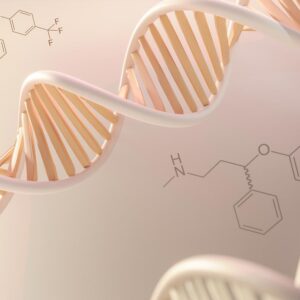 Representación 3D de una cadena de ADN – genética y medicina personalizada en SANA